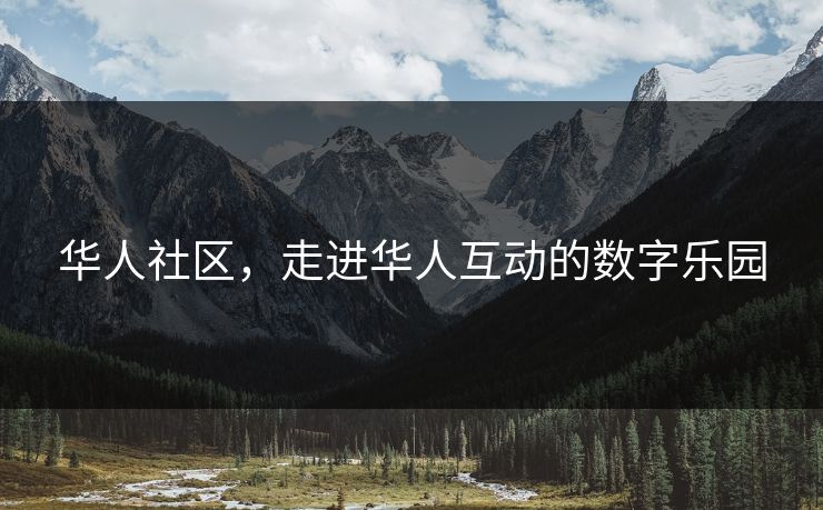 华人社区，走进华人互动的数字乐园